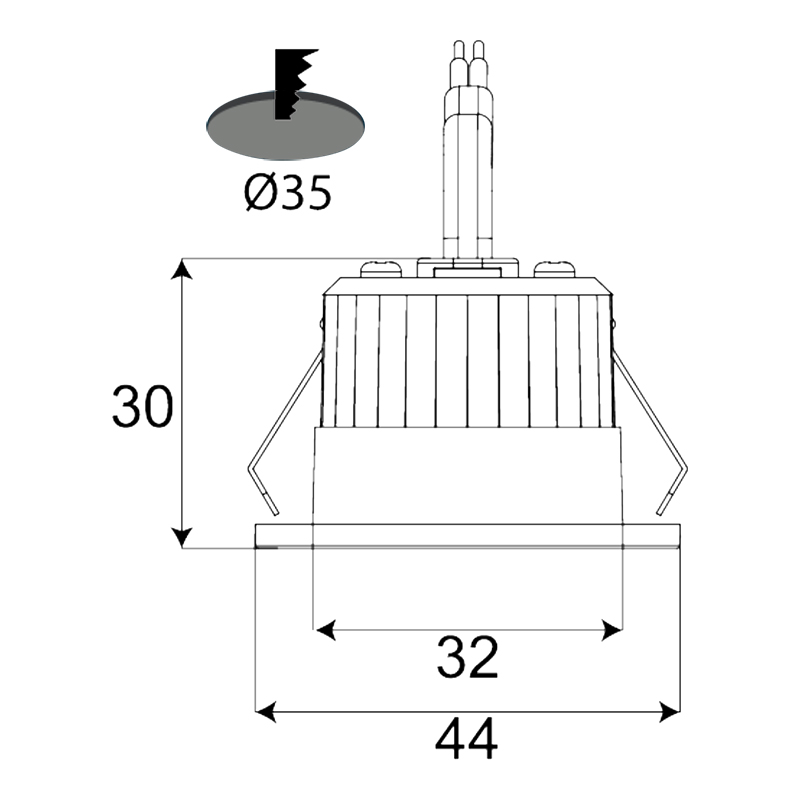 Mini faretto da incasso LED 3CCT LUCE 3W